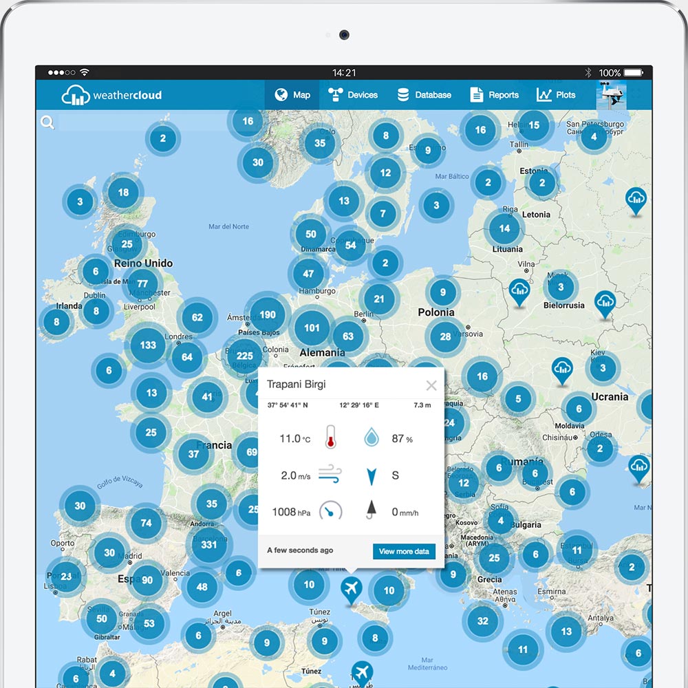 Weathercloud real-time map
